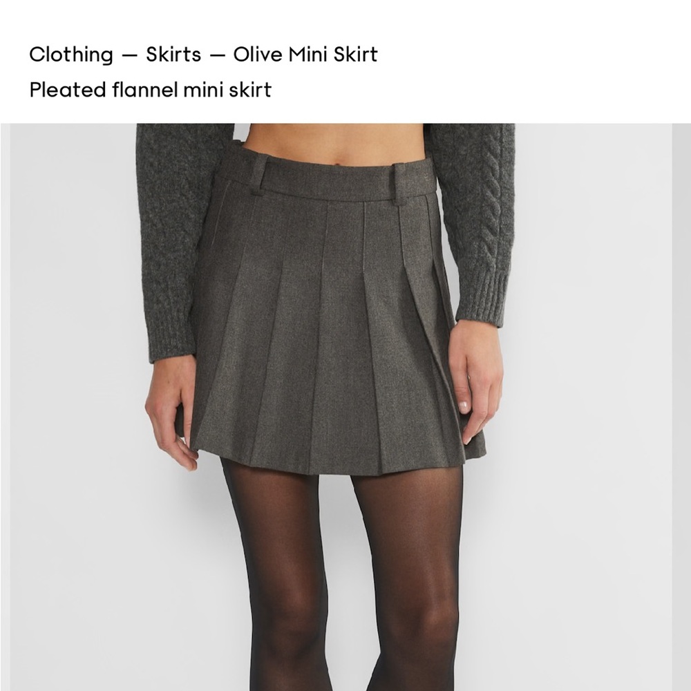 Sunday Best Olive Pleated Skirt